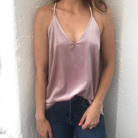 Pink velvet tank Clearance